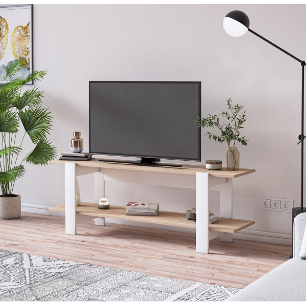 Bari media benk - Hvit/sonoma eik Bari media benk - Hvit/sonoma eik