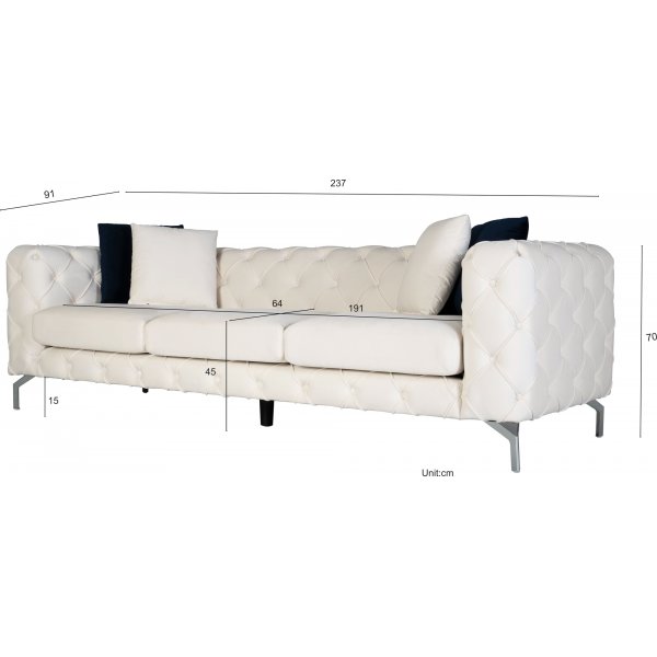 Como 3-seters sofa - Beige + Tekstilrens for mbler
