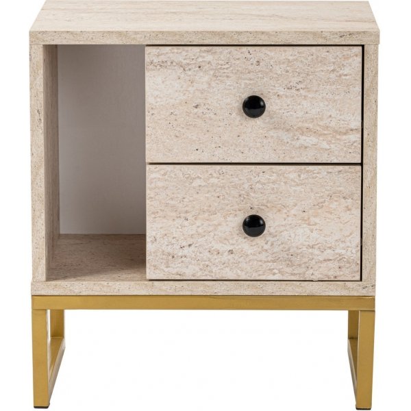 Glimmer nattbord - Travertin/gull Glimmer nattbord - Travertin/gull