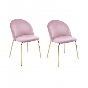 Plaza velvet stol - Lys rosa / messing Plaza velvet stol - Lys rosa / messing