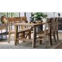 Woodforge spisegruppebord med 6 stoler i resirkulert tre