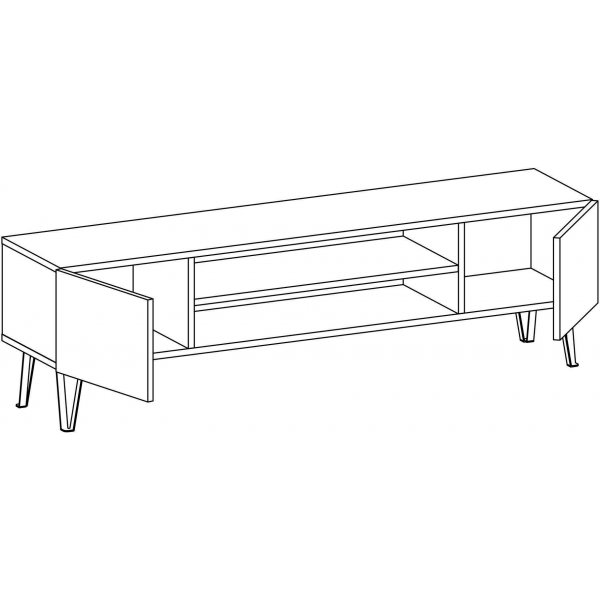 Bloom mediebenk - Antrasitt/eik