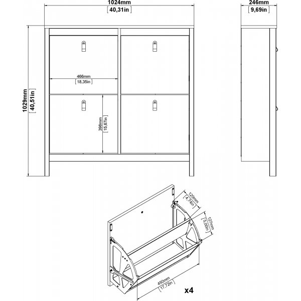 Madrid skoskap - Svart Madrid skoskap - Svart