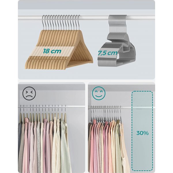 Kleshenger, plast, 41,5 cm, 20-pakning - Gr