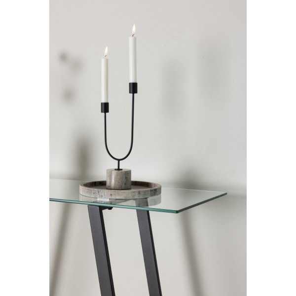 Horten avlastningsbord 100 x 40 cm - Sort/Transparent