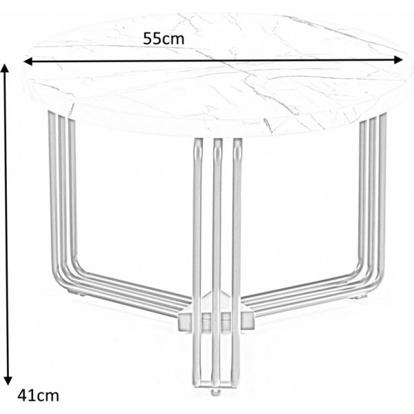 Tisvilde salongbord Ø55 cm - Hvit marmor/svart Tisvilde salongbord Ø55 cm - Hvit marmor/svart