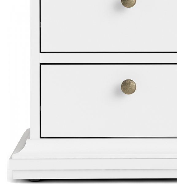 Paris smalt nattbord med 2 skuffer og 1 pent rom - Hvit