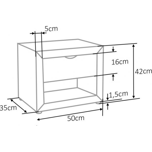 Eton 1 nattbord - Beige fl�yel