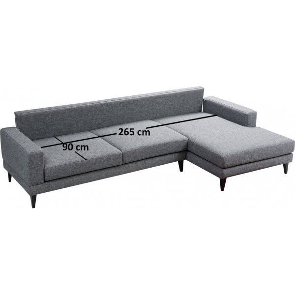 Nordic divansofa - M�rk gr�