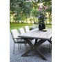 Oxford utendrs spisegruppe: brunsyret bord 220 cm, inkludert 6 stk. Lincoln stablebare karmstoler grnn/beige