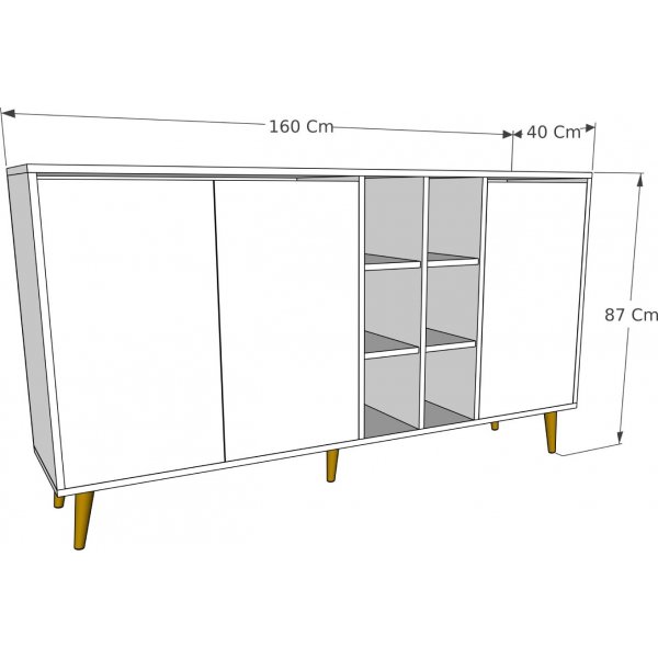 Bordskjenk - Eik/hvit Bordskjenk - Eik/hvit