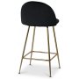 Art Velvet barstol - Svart flyel / Messing