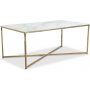 Palasso sofabord 110 cm - Messing/lys marmorering