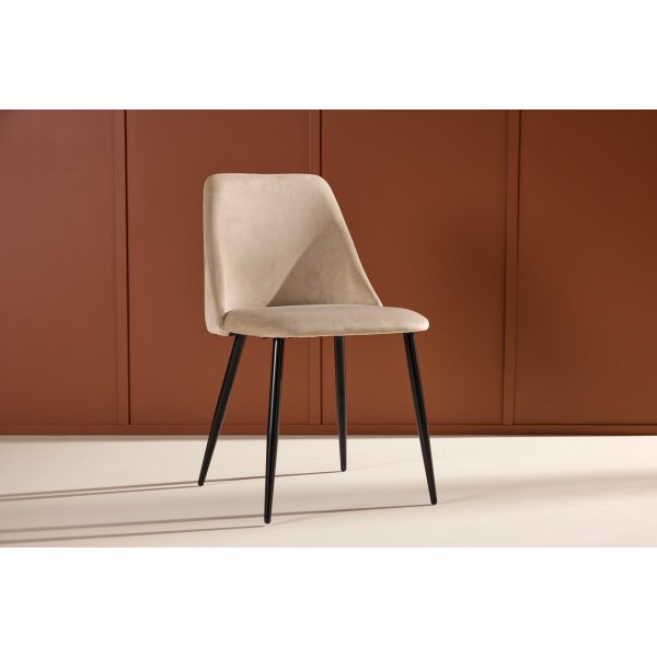 Natt spisestuestol - Beige fløyel/svart Natt spisestuestol - Beige fløyel/svart