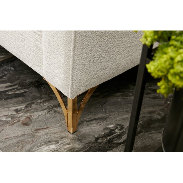 Berlin hjørnesofa - Kremhvit/gull Berlin hjørnesofa - Kremhvit/gull