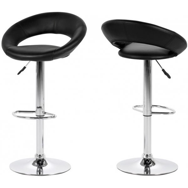 Liverpool barstol - Sort/krom