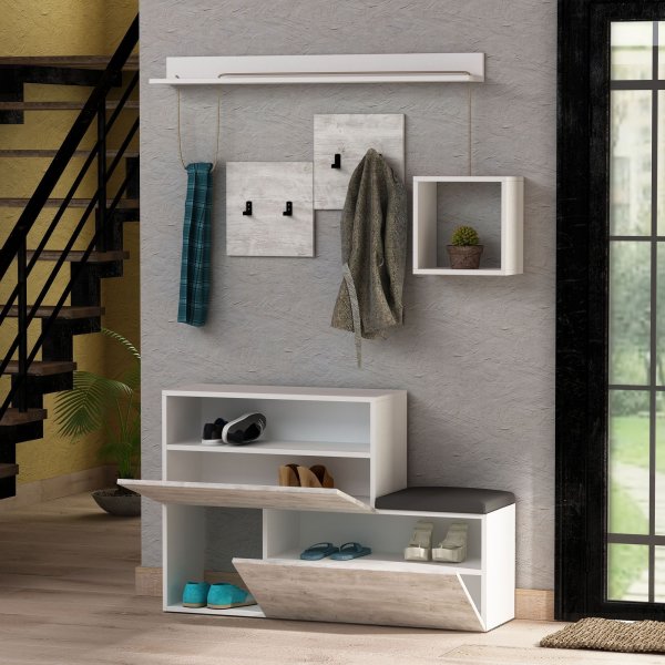 Holdo gangmøbel - Antikk hvit Holdo gangmøbel - Antikk hvit