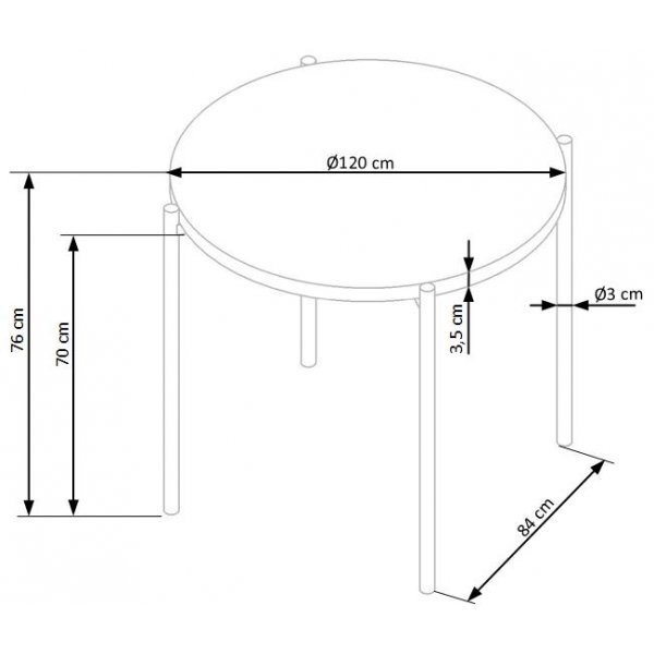 Tanzi spisebord - Gull eik/sort Tanzi spisebord - Gull eik/sort