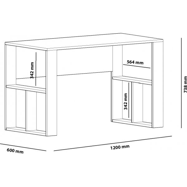 Carmen skrivebord - Hvit/eik