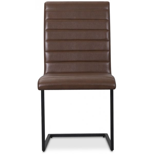 Lazio stol svart metall - Brun PU