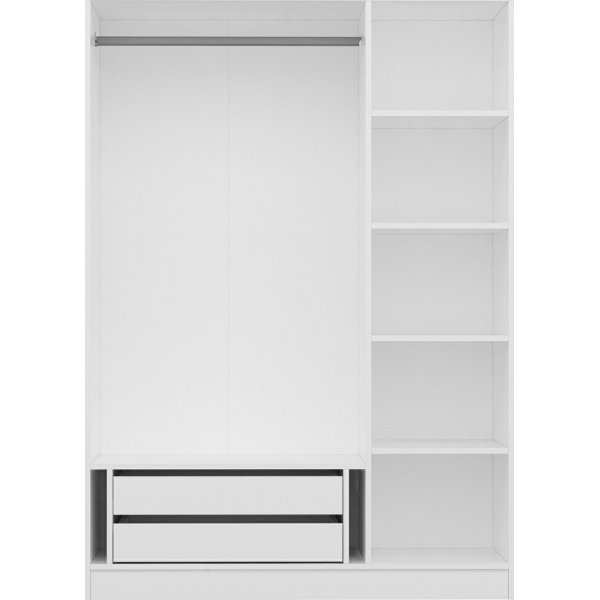 Capeto garderobe med speildører, 135 cm - Hvit Capeto garderobe med speildører, 135 cm - Hvit