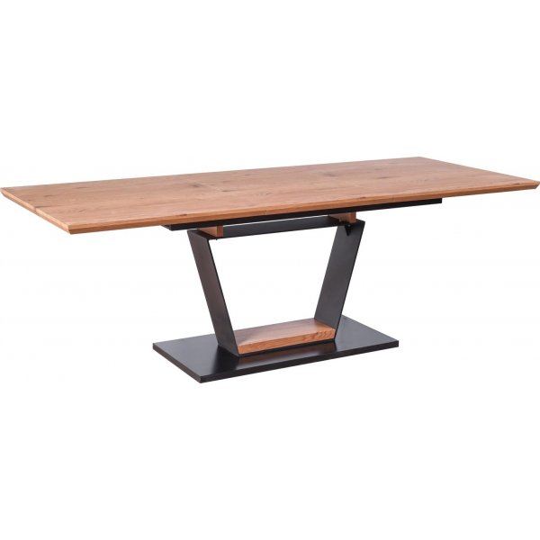 Amasten spisebord 160-220 cm - Eik/sort/eik