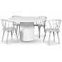 Pose spisegruppe: Bord 130 cm inkludert 4 stk gr Dalsland karmstoler - Hvitbeiset eik