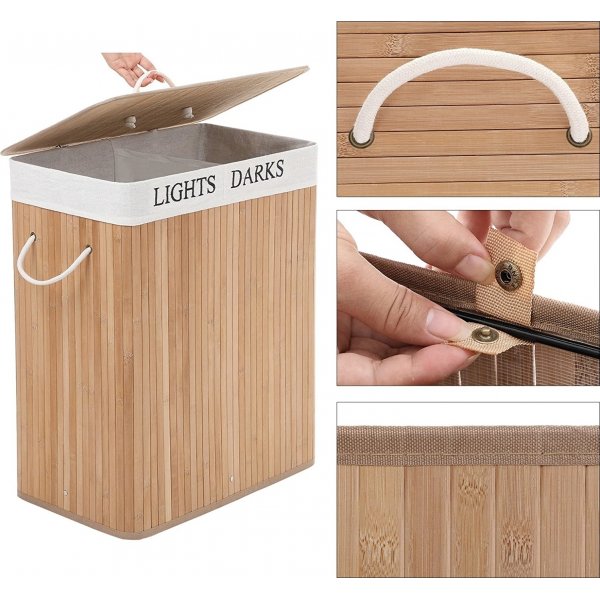 Carolin skittentøyskurv 100 l - Bambus Carolin skittentøyskurv 100 l - Bambus