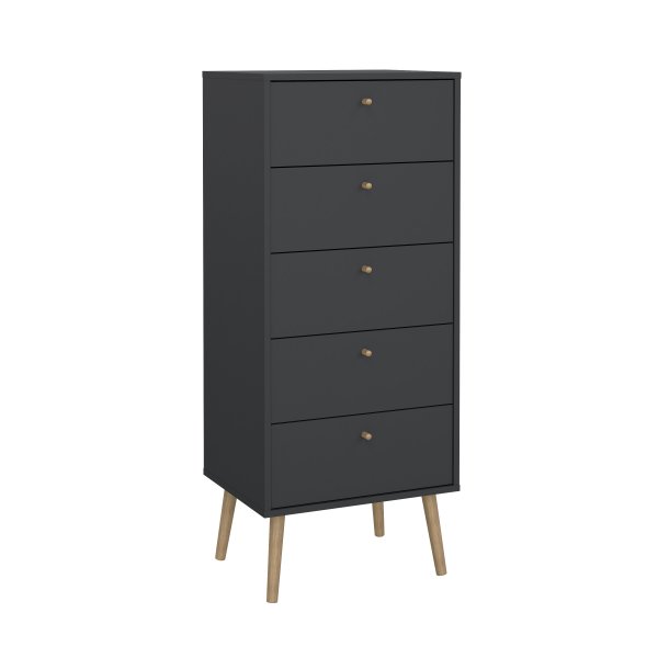 Bodo kommode med 5 skuffer - matt gr�