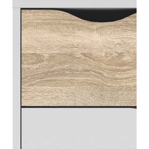 Oslo kommode med 4 skuffer - Hvit/eik Oslo kommode med 4 skuffer - Hvit/eik