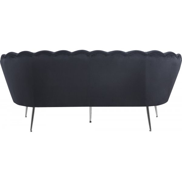 Musslan 3-seters sofa - Svart / krom Musslan 3-seters sofa - Svart / krom