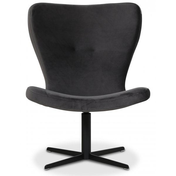 Spekerd designer lenestol - Mrkegr (Flyel) / Svart