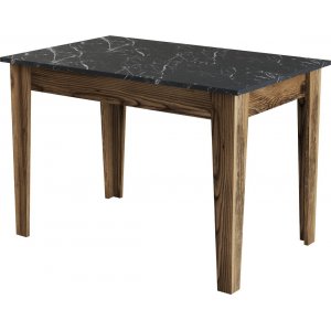 Kyiv spisebord 110 x 72 cm - Sort marmor/valntt
