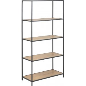 Lincoln bokhylle XL - Eik/sort - 5 hyller Lincoln bokhylle XL - Eik/sort - 5 hyller