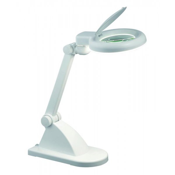 Stor Bordlampe med forstrrelsesglass - Hvit