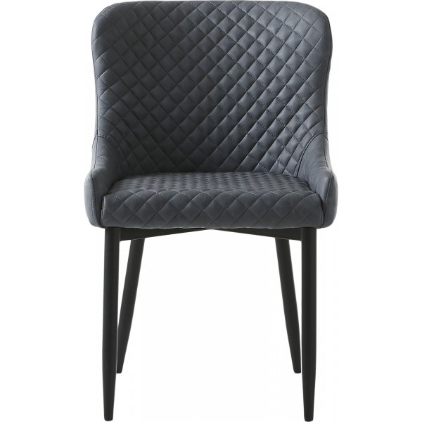 Bernt stol i grå PU med diamantmønster Bernt stol i grå PU med diamantmønster