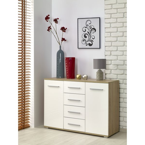 Byrå Abdel - Hvit/eik Byrå Abdel - Hvit/eik