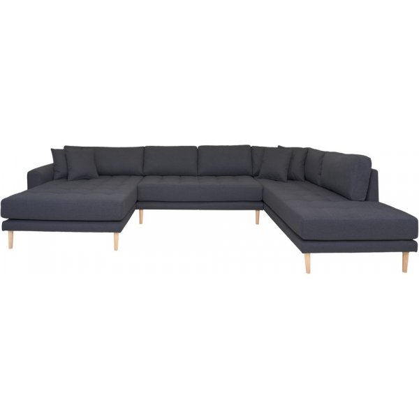 Lido U sofa med pen finish - Mrkegr