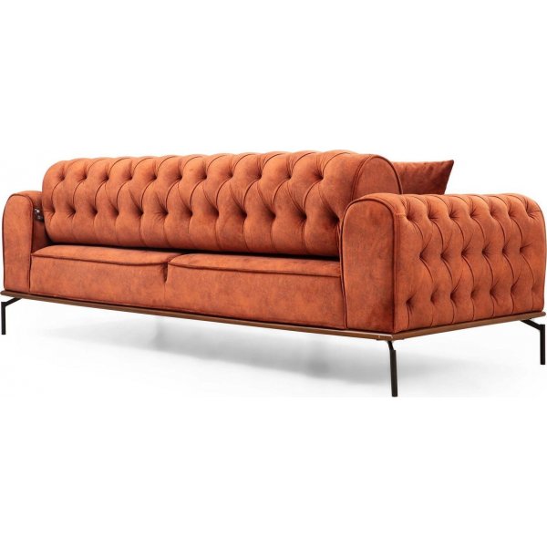 Siesta Capitone 3-seters sofa - Oransje Siesta Capitone 3-seters sofa - Oransje