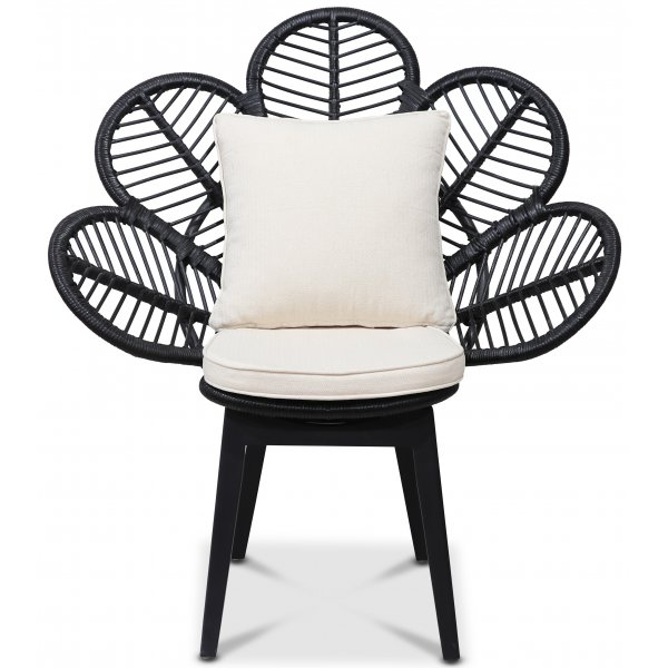 Peacock loungelenestol med pute - Svart Peacock loungelenestol med pute - Svart