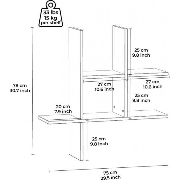 Valle vegghylle - Hvit