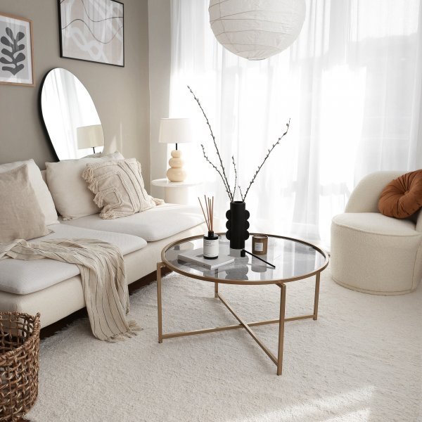 Sol salongbord 83 cm - Gull/fume