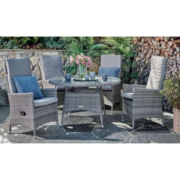 Rosenbad spisegruppe By Martinsen 4 stoler med bord - Gr kunstrotting