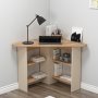 Hjrne skrivebord 80 x 80 cm - Furu/beige