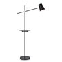 Linear gulvlampe med USB - Svart