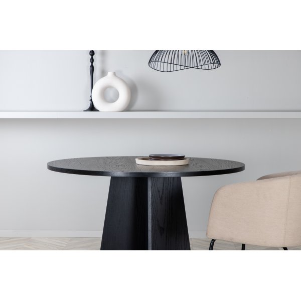 Bootcut spisebord 110 cm - Sort