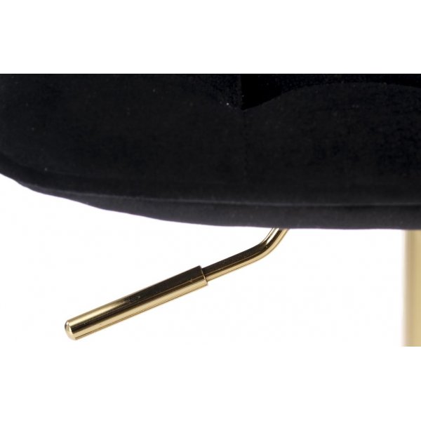 Barkrakk svart fløyel med gullfot - Setehøyde 62-84 cm Barkrakk svart fløyel med gullfot - Setehøyde 62-84 cm