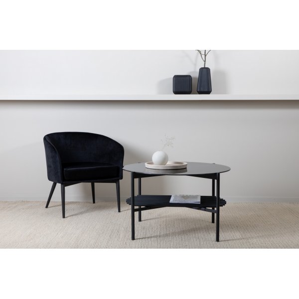 Adel salongbord 80 cm - Svart marmor