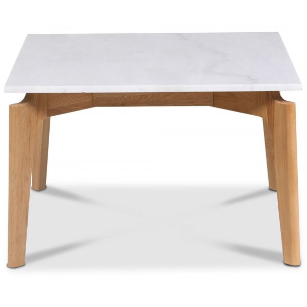 Accent stuebord 75 - Hvit marmor / eik Accent stuebord 75 - Hvit marmor / eik