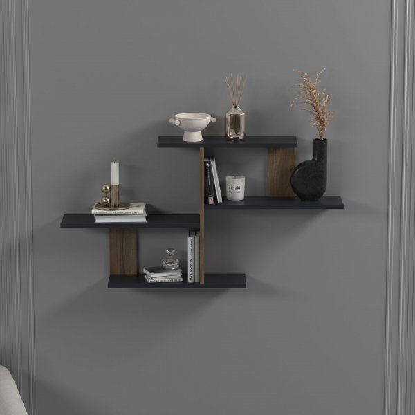 Sitil vegghylle - Antrasitt/valntt